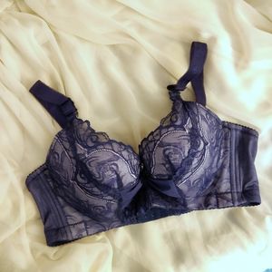 Navy Blue Laced Bra, 34C